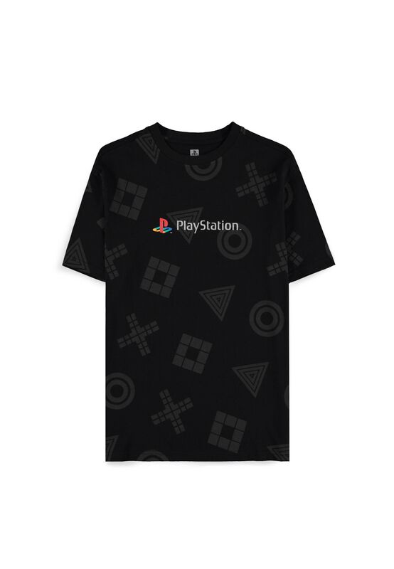 Playstation - Gaming T-Shirt - PlayStation - Logo All Over Print - S bis XXL - für Männer - Größe S - schwarz