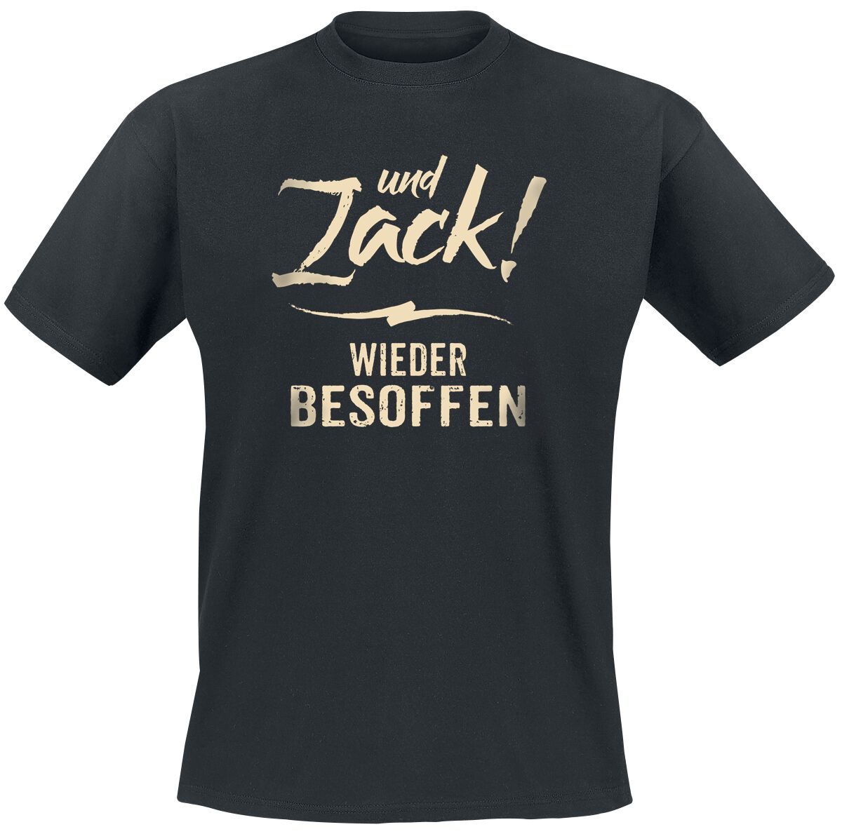 Sprüche Und Zack - wieder besoffen T-Shirt schwarz in M