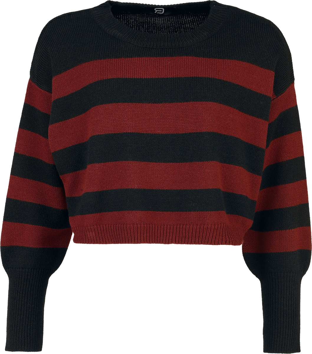 RED by EMP  Knit jumper - Knitted Jumper with Cuffed Sleeves - for Women - black-red