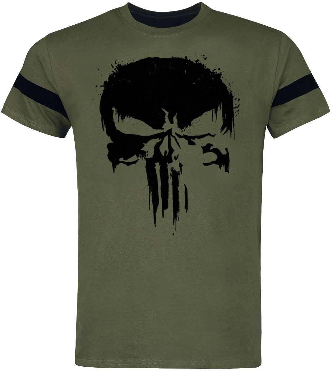 Skull Flock T-Shirt grün von The Punisher