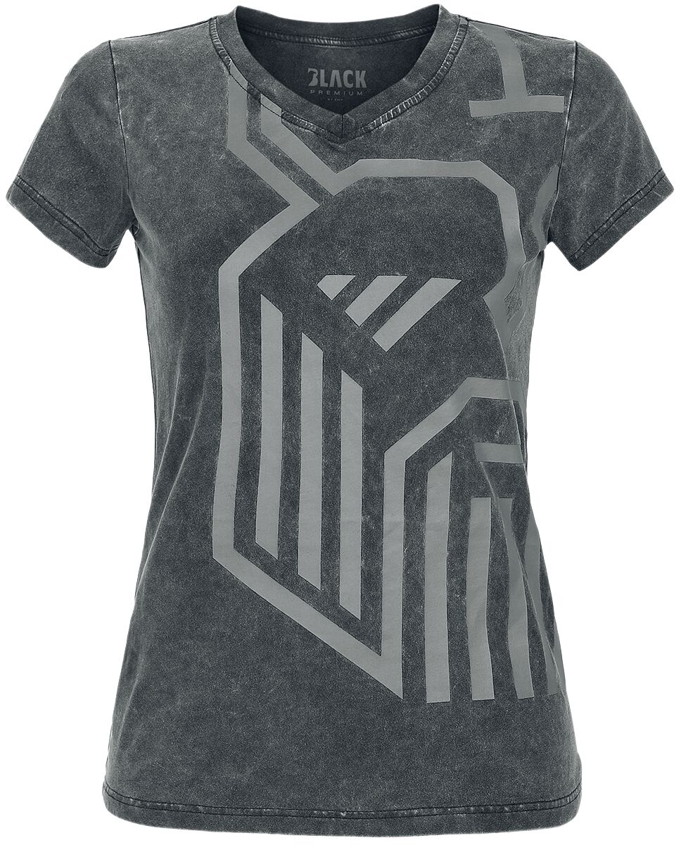 Image of T-Shirt di Black Premium by EMP - T-shirt with Viking head - S a XXL - Donna - nero