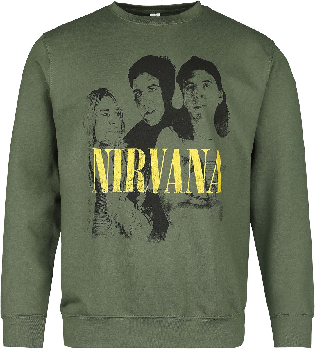 Nirvana Langarmshirt - Photo - S bis XXL - für Männer - Größe XL - grün  - Lizenziertes Merchandise!
