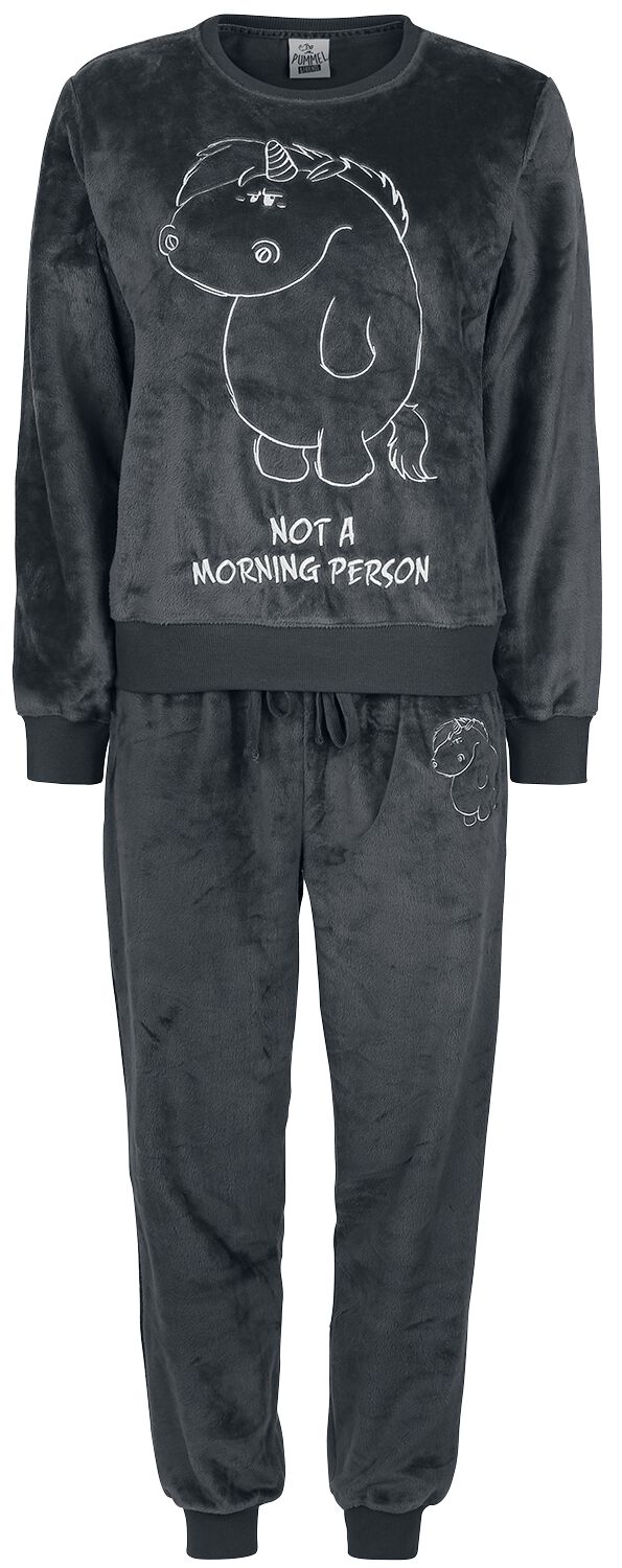 Pummeleinhorn Grummeleinhorn - Not A Morning Person Schlafanzug dunkelgrau in 3XL