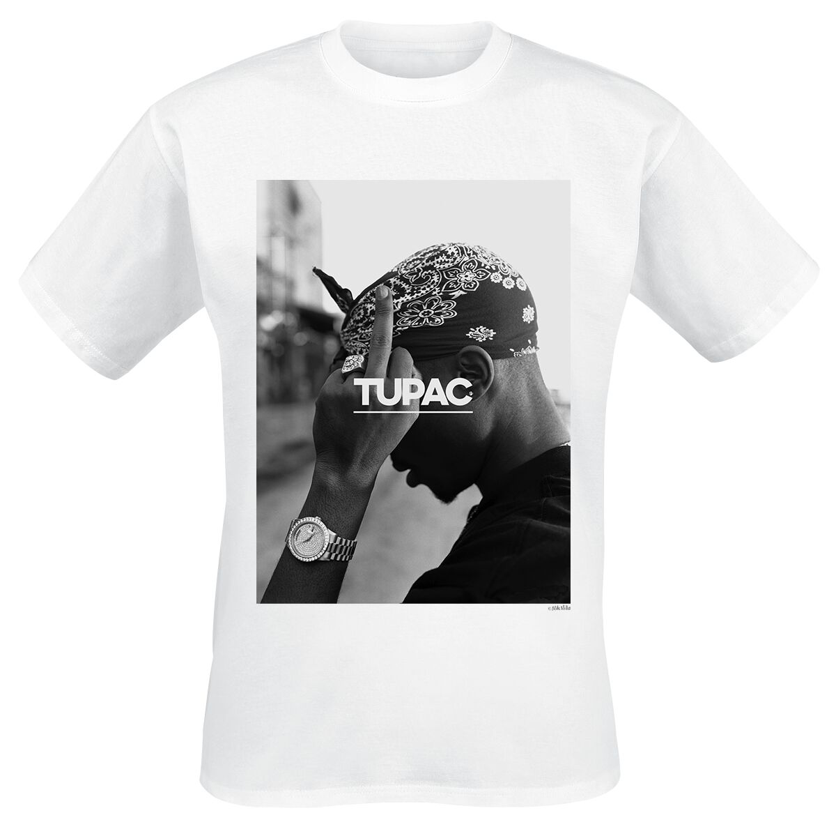 T-Shirt Manches courtes de Tupac Shakur - Fuck The World - M à 3XL - pour Homme - blanc