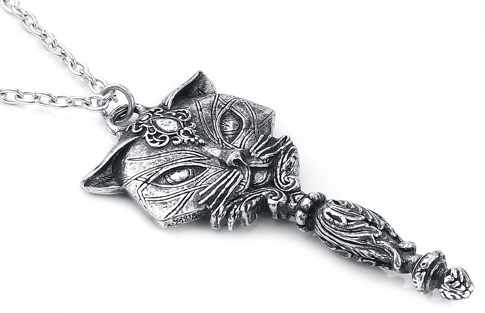 Alchemy Gothic Sacred Cat Vanity Halskette silberfarben