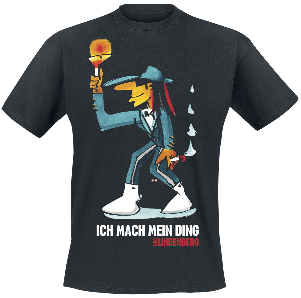 Image of Udo Lindenberg Ich mach mein Ding - Illu T-Shirt schwarz