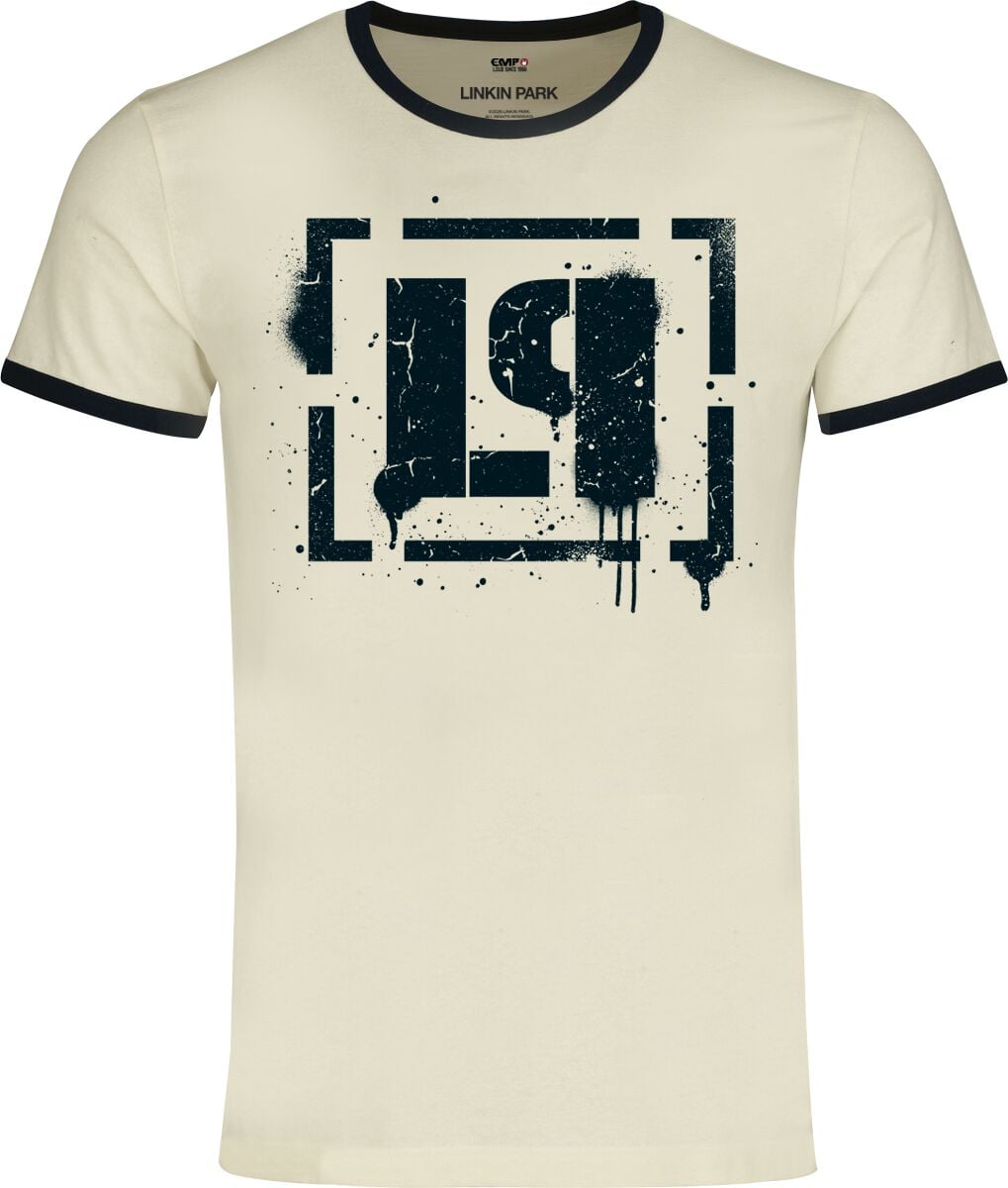 T-Shirt Manches courtes  de Linkin Park - Logo - Ringer Shirt - S à 5XL - pour Homme - blanc cassé
