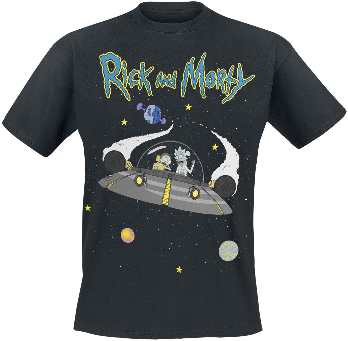 Rick And Morty T-Shirt - Rick & Morty Escape - M bis XL - für Männer - Größe M - schwarz  - Lizenzierter Fanartikel