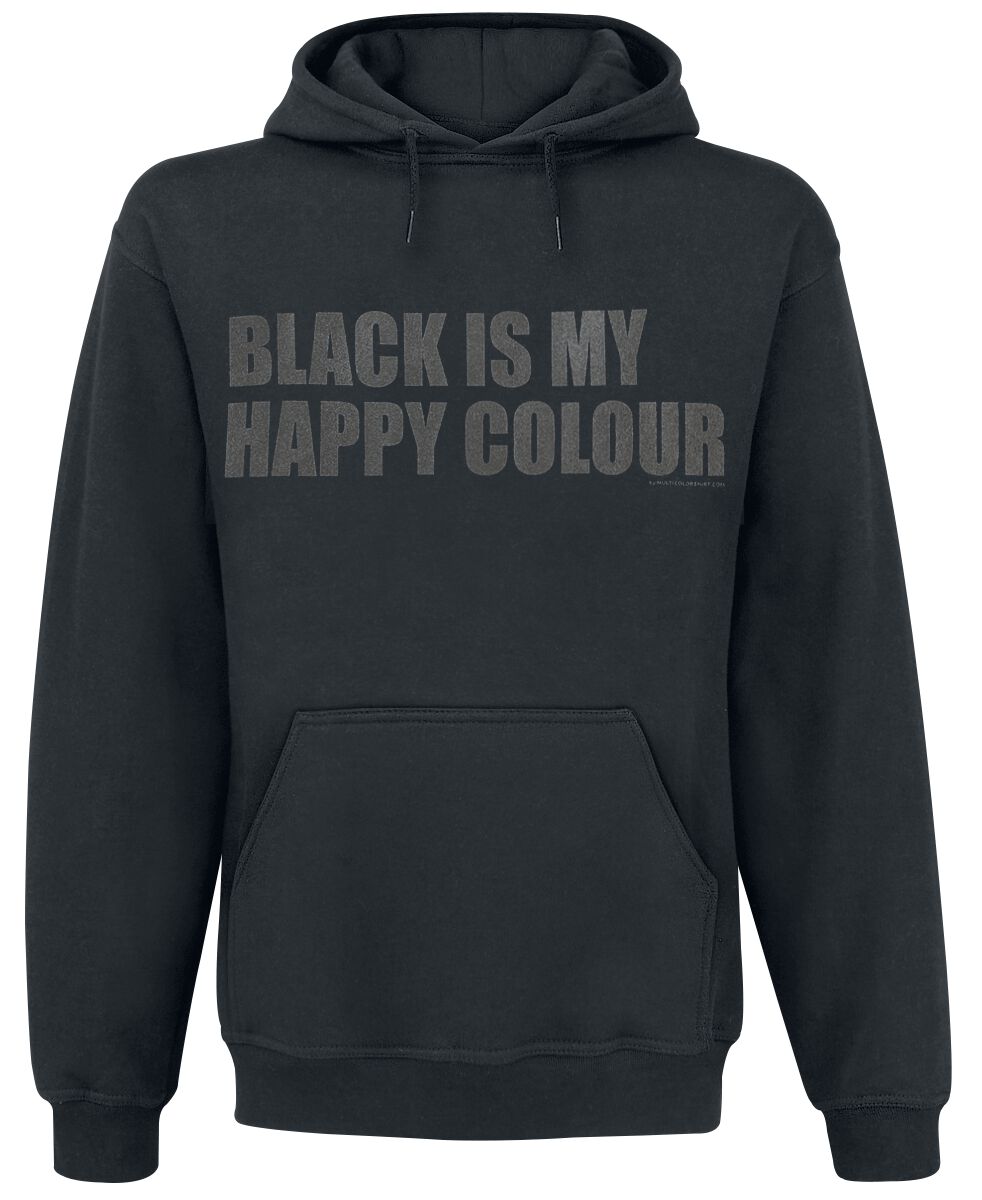 Sprüche Kapuzenpullover - Black Is My Happy Colour - S bis M - für Männer - Größe M - schwarz