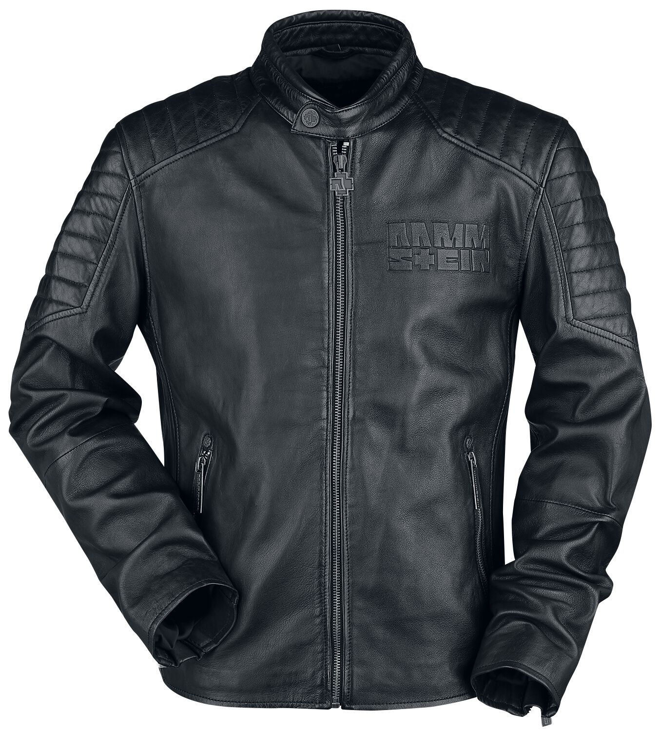 Rammstein Lederjacke - Logo - S bis 5XL - für Männer - Größe S - schwarz  - Lizenziertes Merchandise!