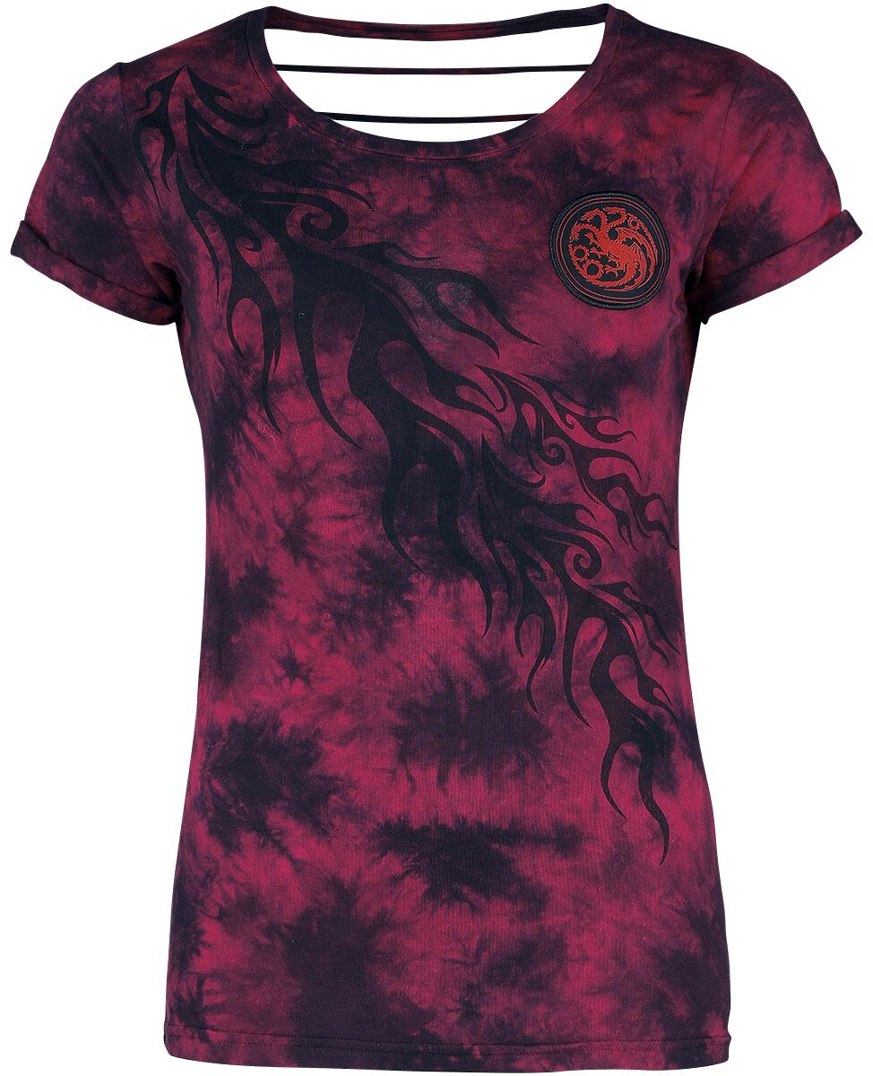 T-Shirt Manches courtes de Game Of Thrones - House of the Dragon - S à XL - pour Femme - rouge foncé