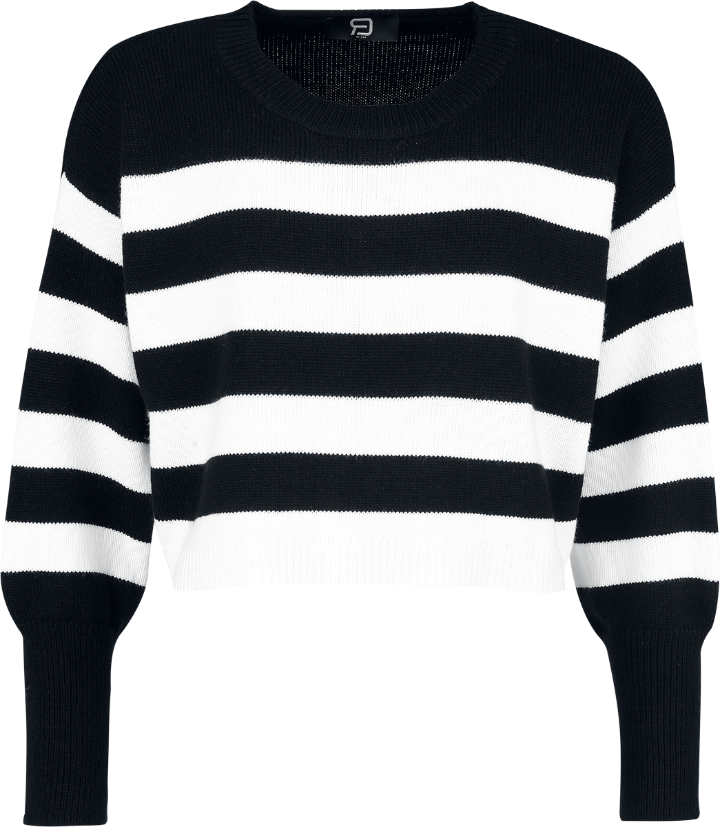 RED by EMP  Knit jumper - Knitted Jumper with Cuffed Sleeves - for Women - black-white