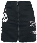 Skull Denim Skirt, Rock Rebel by EMP, Kurzer Rock