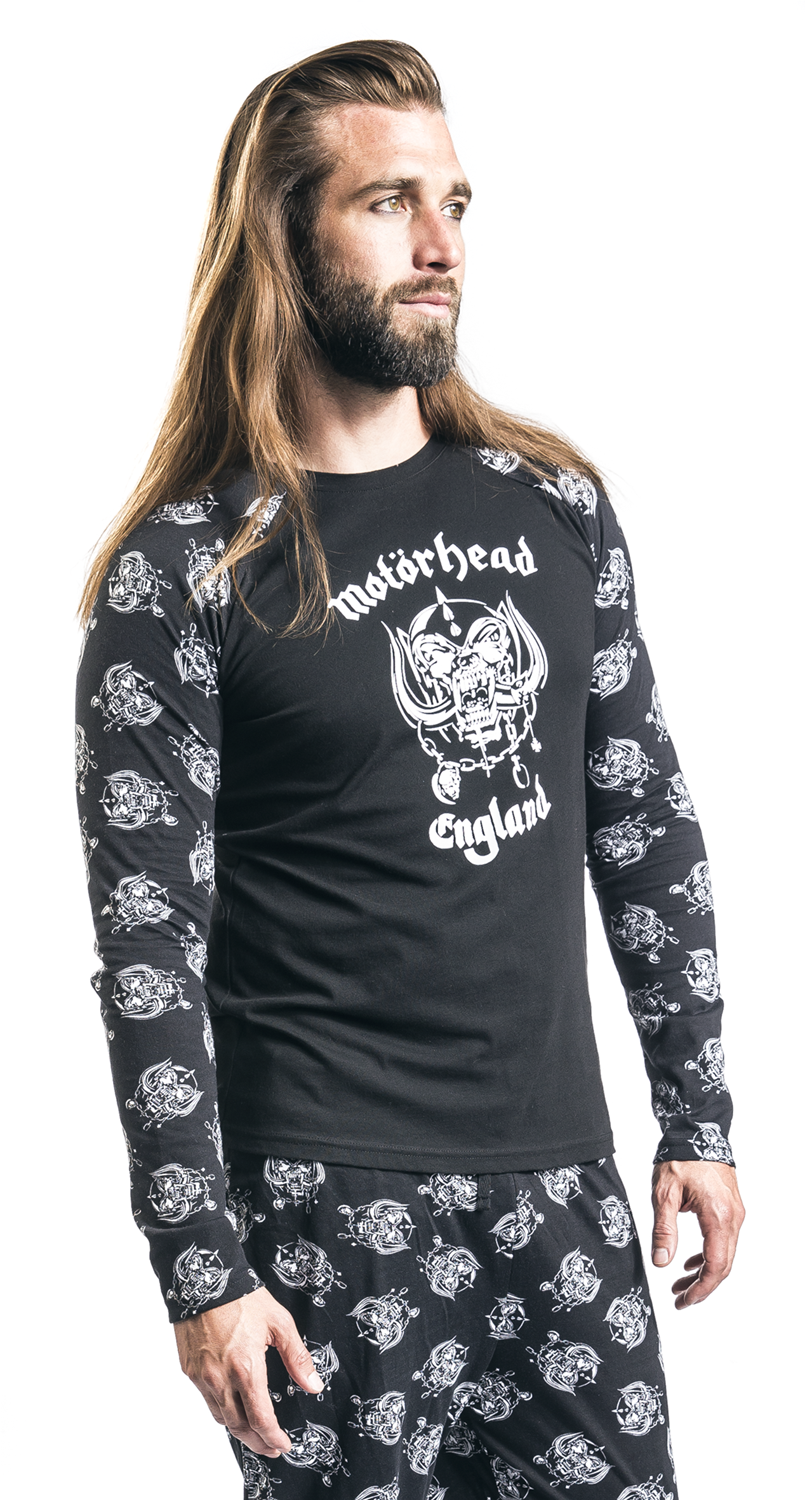 Motörhead Skull Allover Pyjama-Longsleeve schwarz