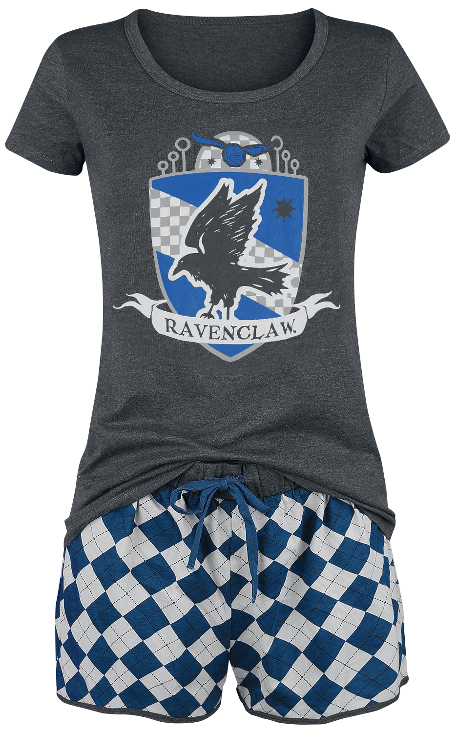 Harry Potter Ravenclaw Quidditch Schlafanzug grau blau