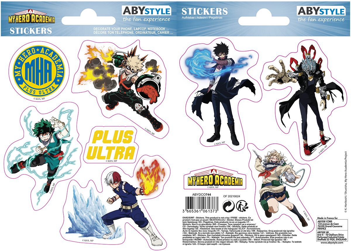 My Hero Academia Heroes Villains Sticker Sets multicolour
