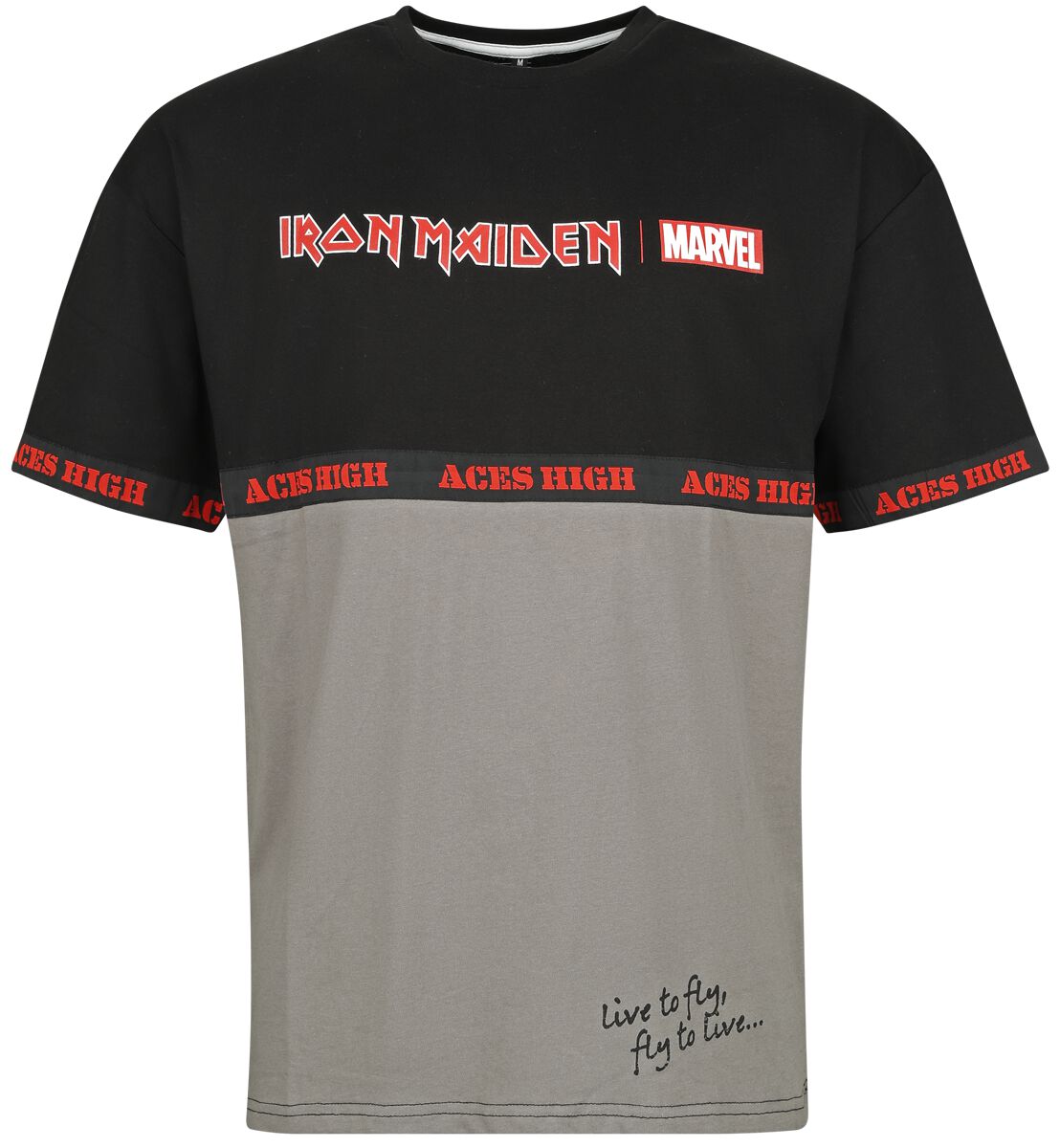 Iron Maiden Iron Maiden x Marvel Collection - Aces High War Machine T-Shirt schwarz grau in XXL