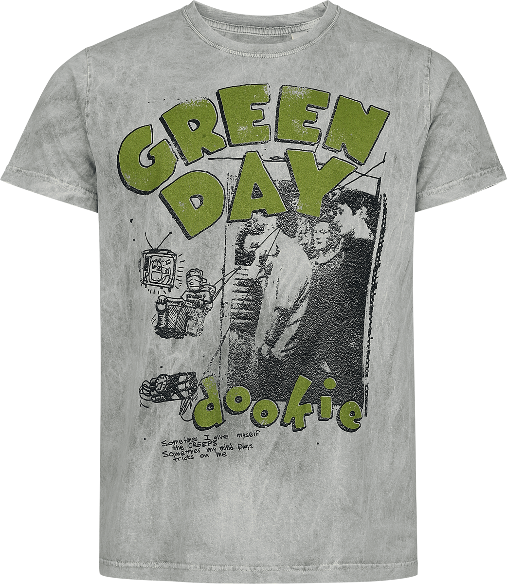 Green Day  T-Shirt - Sketched Man - for Men - grey