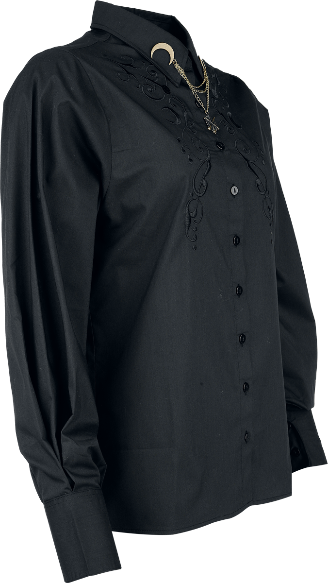 4068143333504 - Dark Academia Nocturnal Stroll with Magic Bluse schwarz in S 4068143333504 - Dark Academia Nocturnal Stroll with Magic Bluse schwarz in S