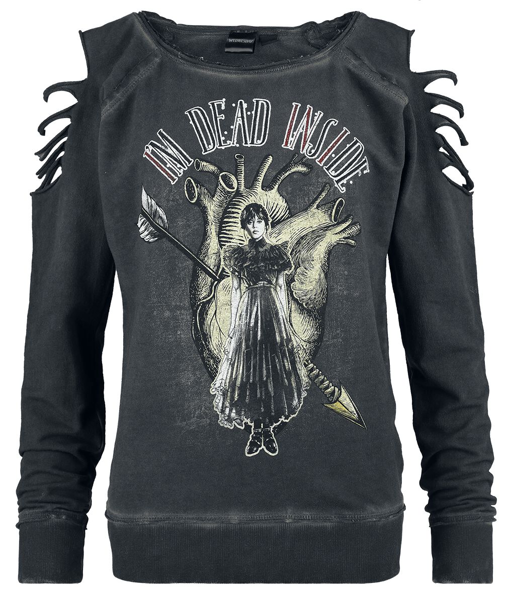 Wednesday Sweatshirt - I`m dead inside - S bis XXL - für Damen - Größe XXL - dunkelgrau  - EMP exklusives Merchandise!