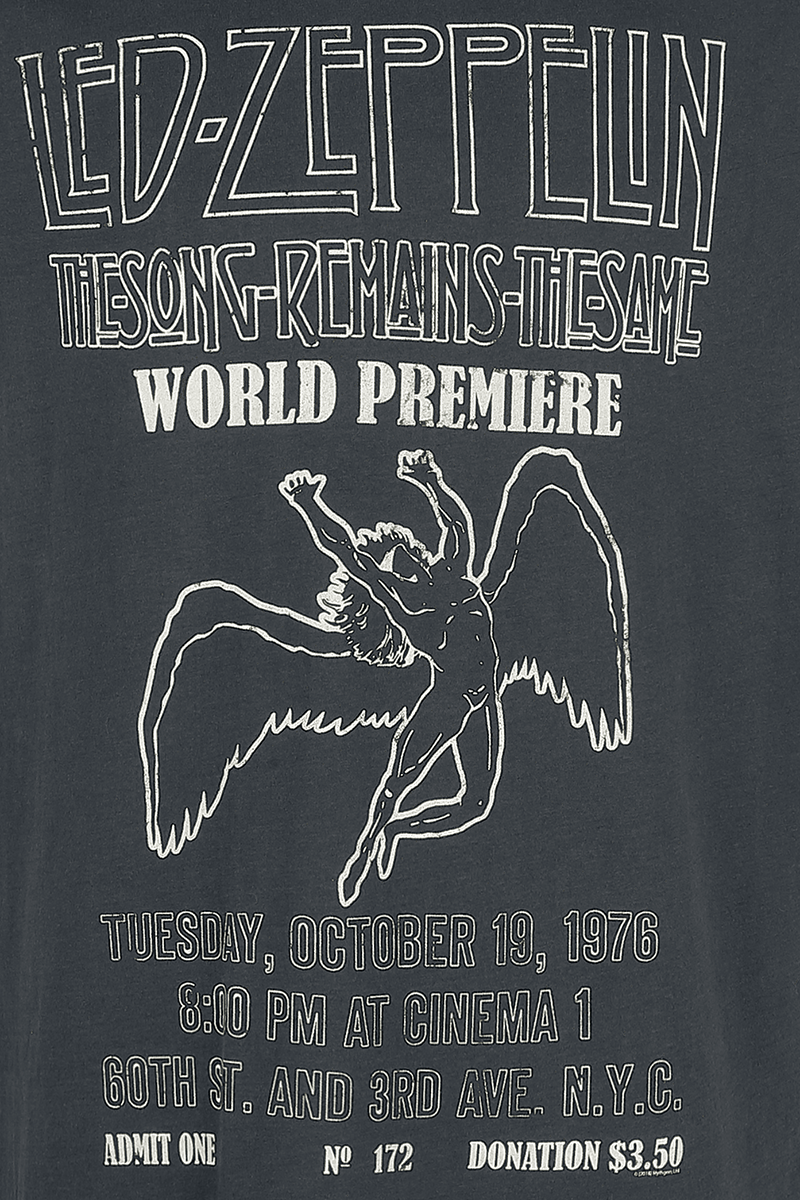 Led Zeppelin T-Shirt - Amplified Collection - Remains The Same - S bis XXL - für Männer - Größe S - charcoal  - Lizenziertes Merchandise!