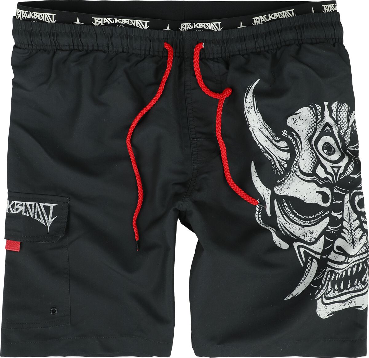 Black Blood by Gothicana Swim Shorts With Devil Skull Print Badeshort schwarz in XL