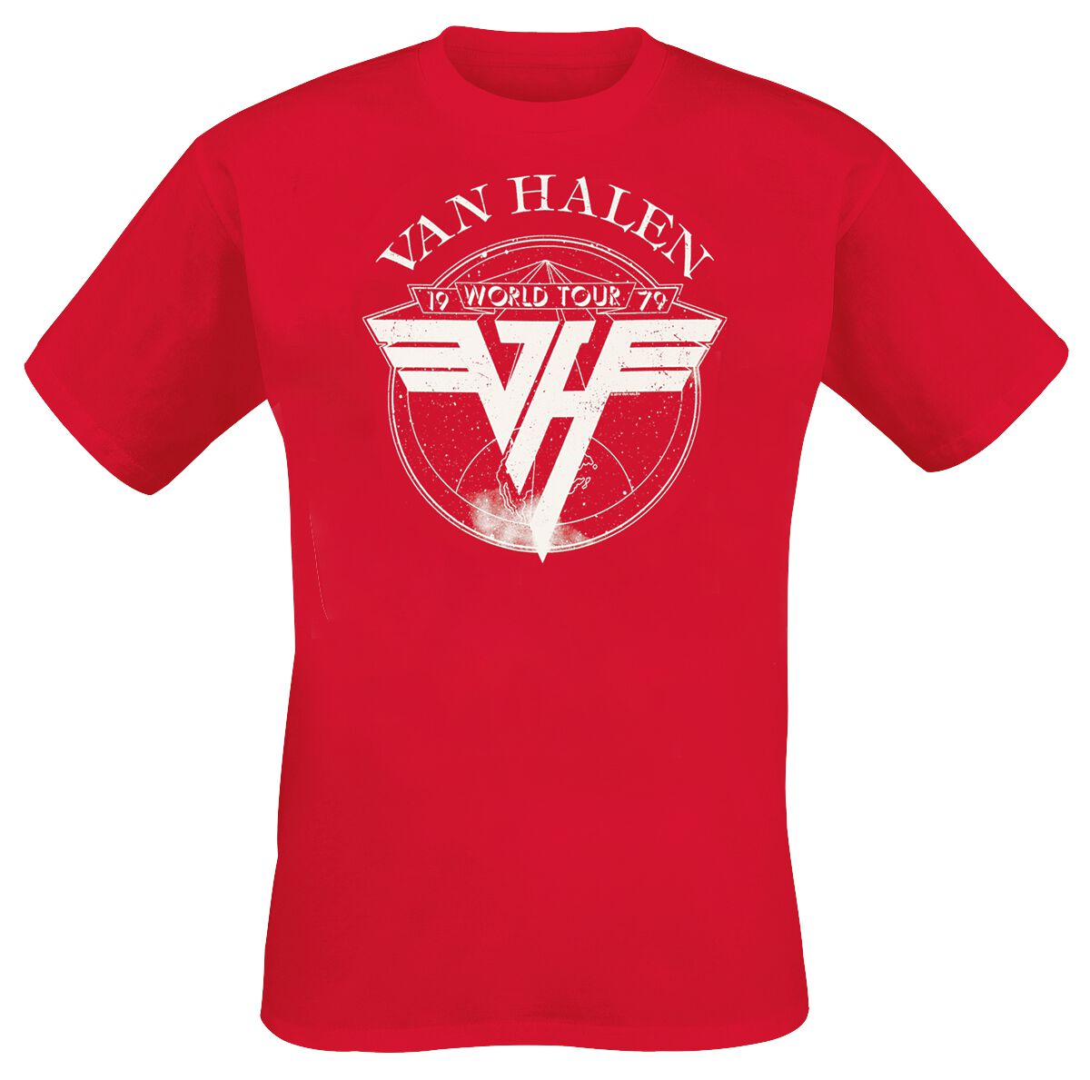 Van Halen T-Shirt - 1979 Tour - S bis XXL - für Männer - Größe S - rot  - Lizenziertes Merchandise!