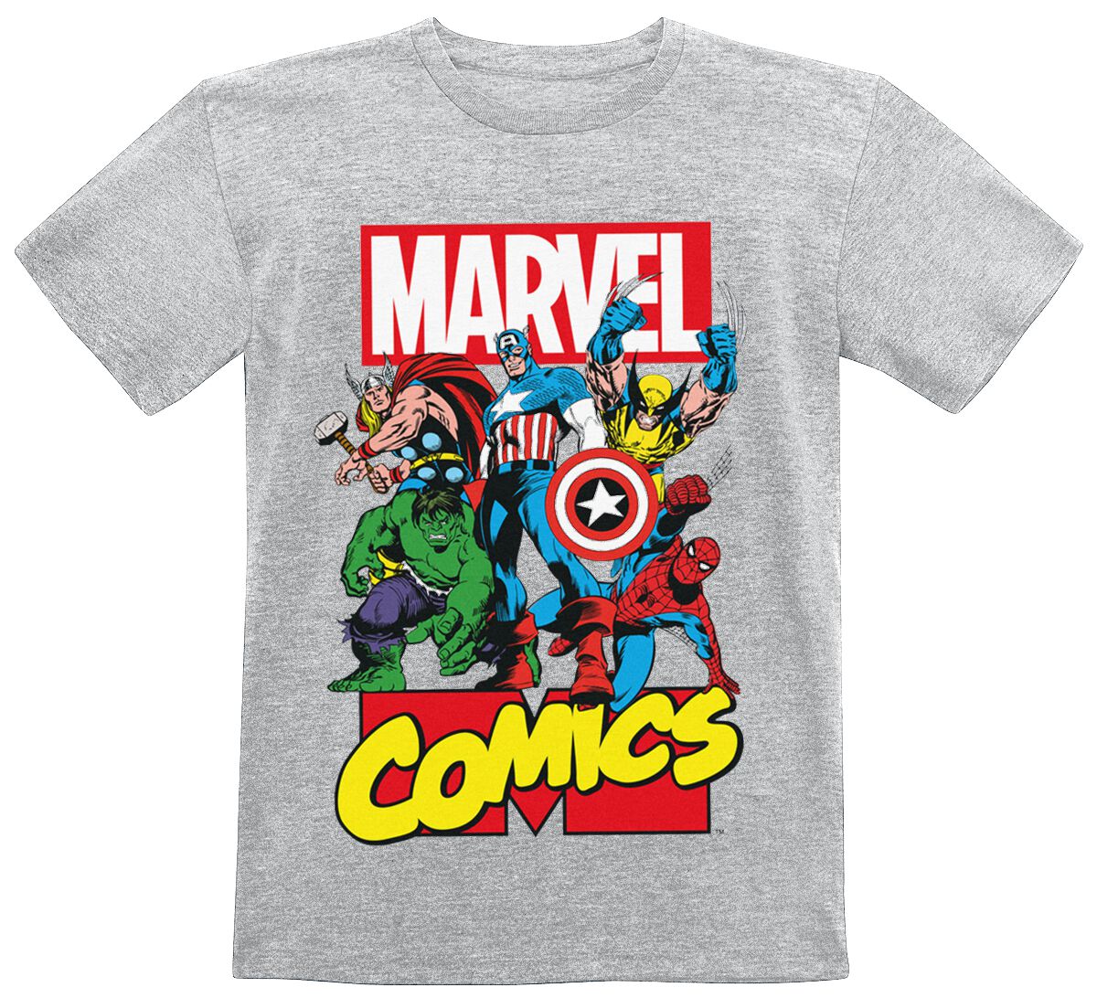 Marvel Kids - Comic Heroes T-Shirt mottled grey