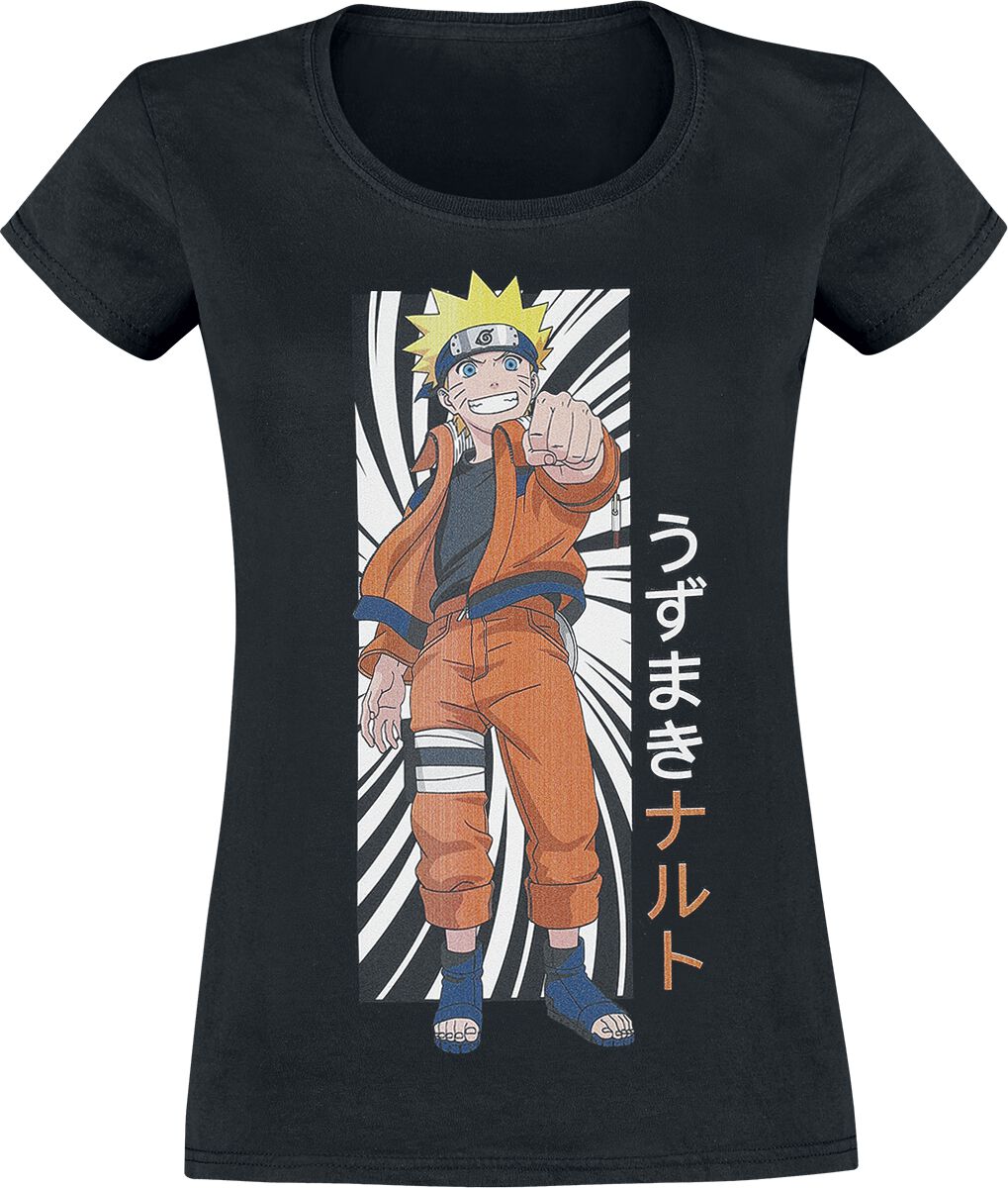 T-Shirt Manches courtes de Naruto - Uzumaki - S à XL - pour Femme - noir