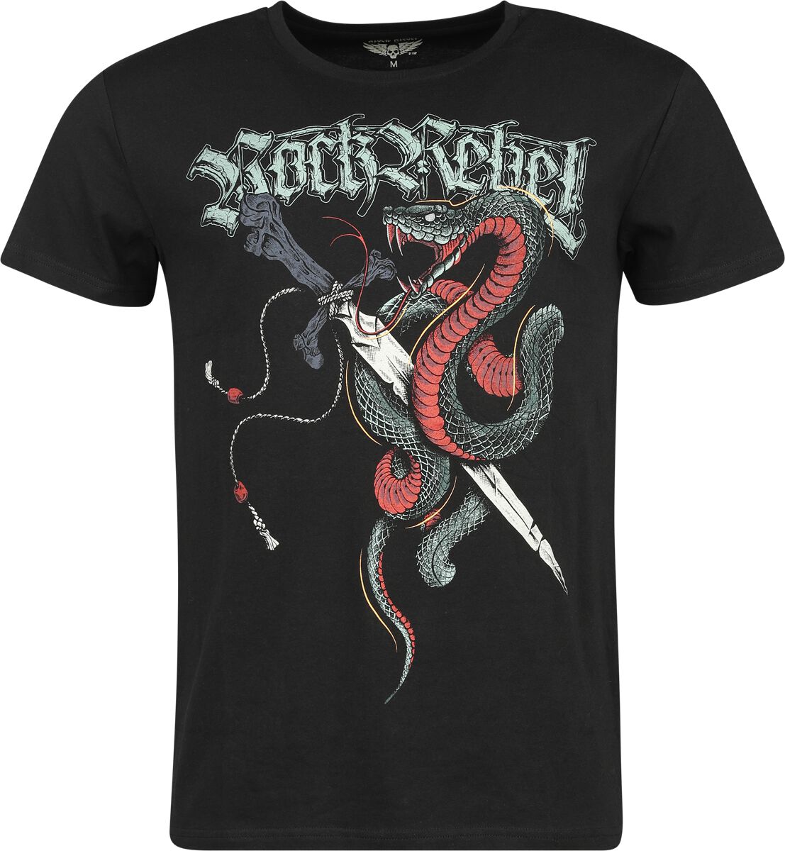 Rock Rebel by EMP - Rock T-Shirt - T-Shirt With Old Skool Print - S bis XXL - für Männer - Größe XXL - schwarz