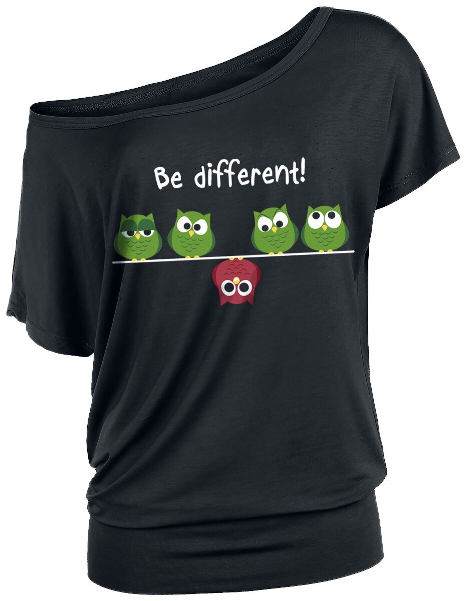 T-Shirt Manches courtes Fun de Be Different! - - XS à 5XL - pour Femme - noir