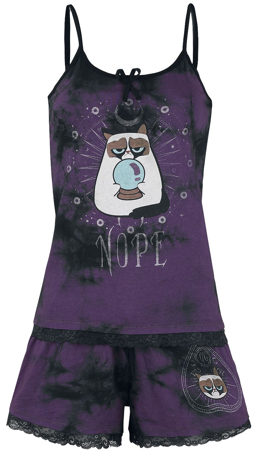 Grumpy Cat Nope Pyjama purple black