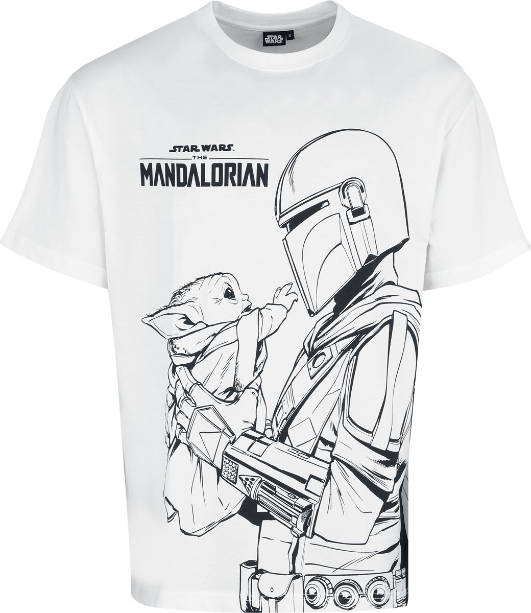 Star Wars Oversize T-shirt - The Mandalorian - I Protect You - M XXL - för Herr - vit