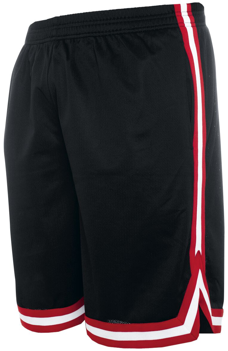 Urban Classics Stripes Mesh Shorts Short schwarz rot in 3XL