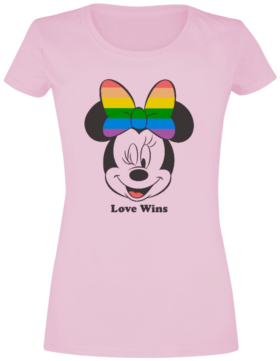 Micky Maus Love Wins T Shirt rosa  - Onlineshop EMP