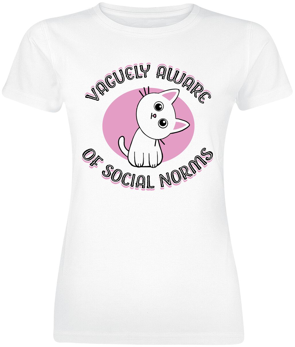Vaguely Aware Of Social Norms T-Shirt weiß von Tierisch