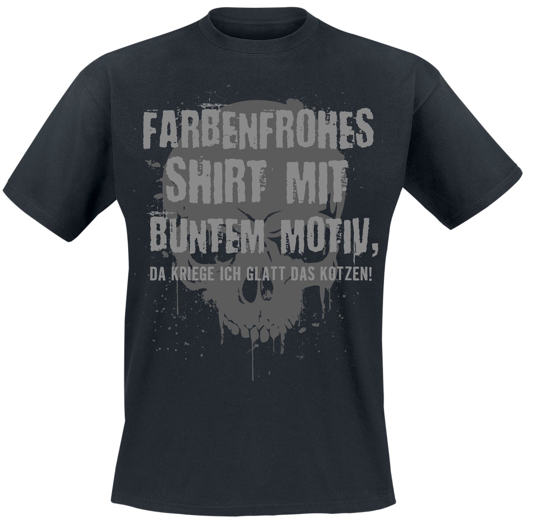 Sprüche T-Shirt - Skull - Farbenfrohes Shirt mit buntem Motiv - M bis XL - für Männer - Größe M - schwarz