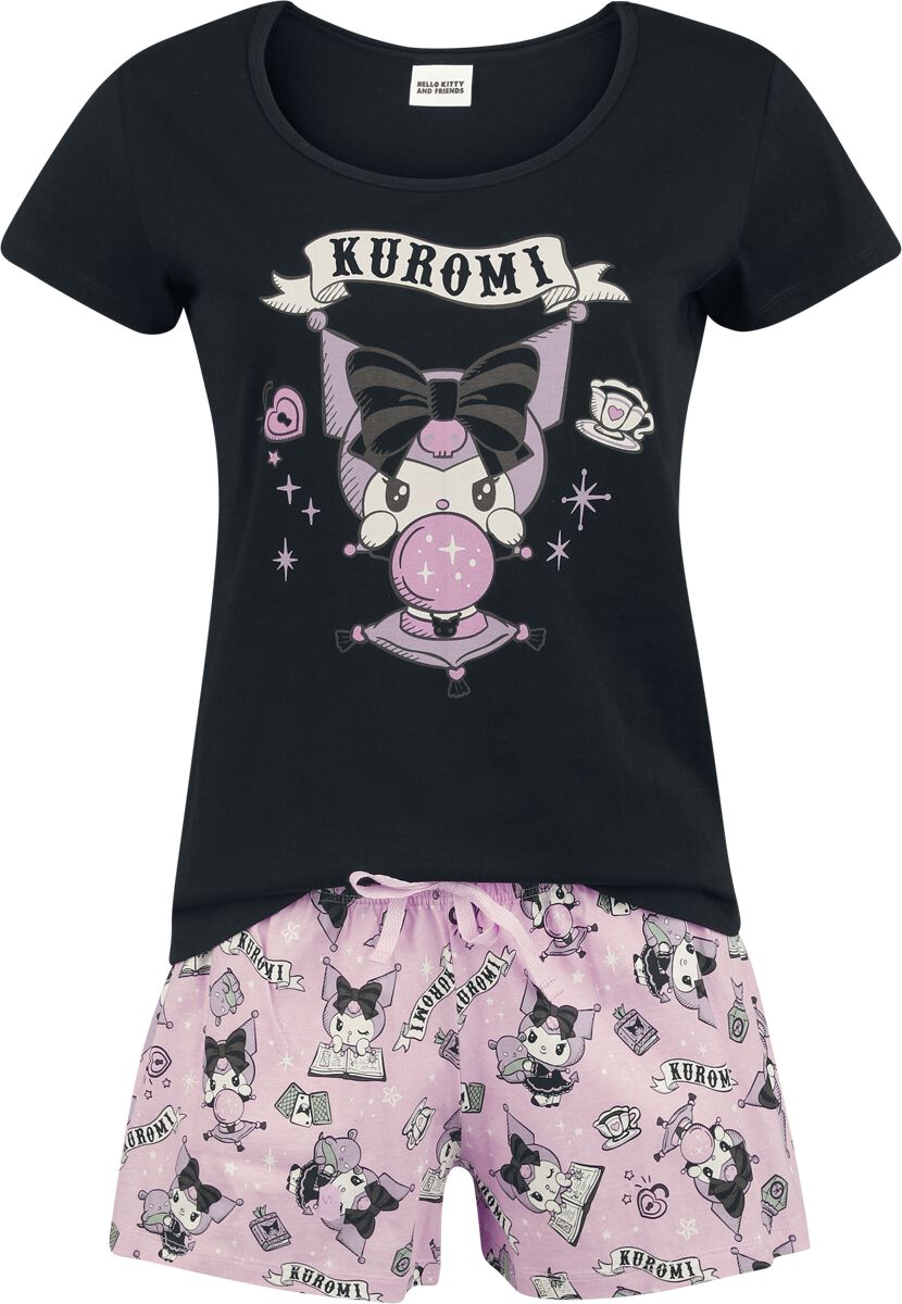 Hello Kitty - Anime Schlafanzug - Hello Kitty and Friends - Kuromi - Glaskugel - S bis 3XL - für Damen - Größe XXL - multicolor  - EMP exklusives