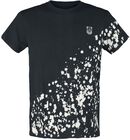 T-Shirt mit weißen Flecken und Stickerei, Black Premium by EMP, T-Shirt