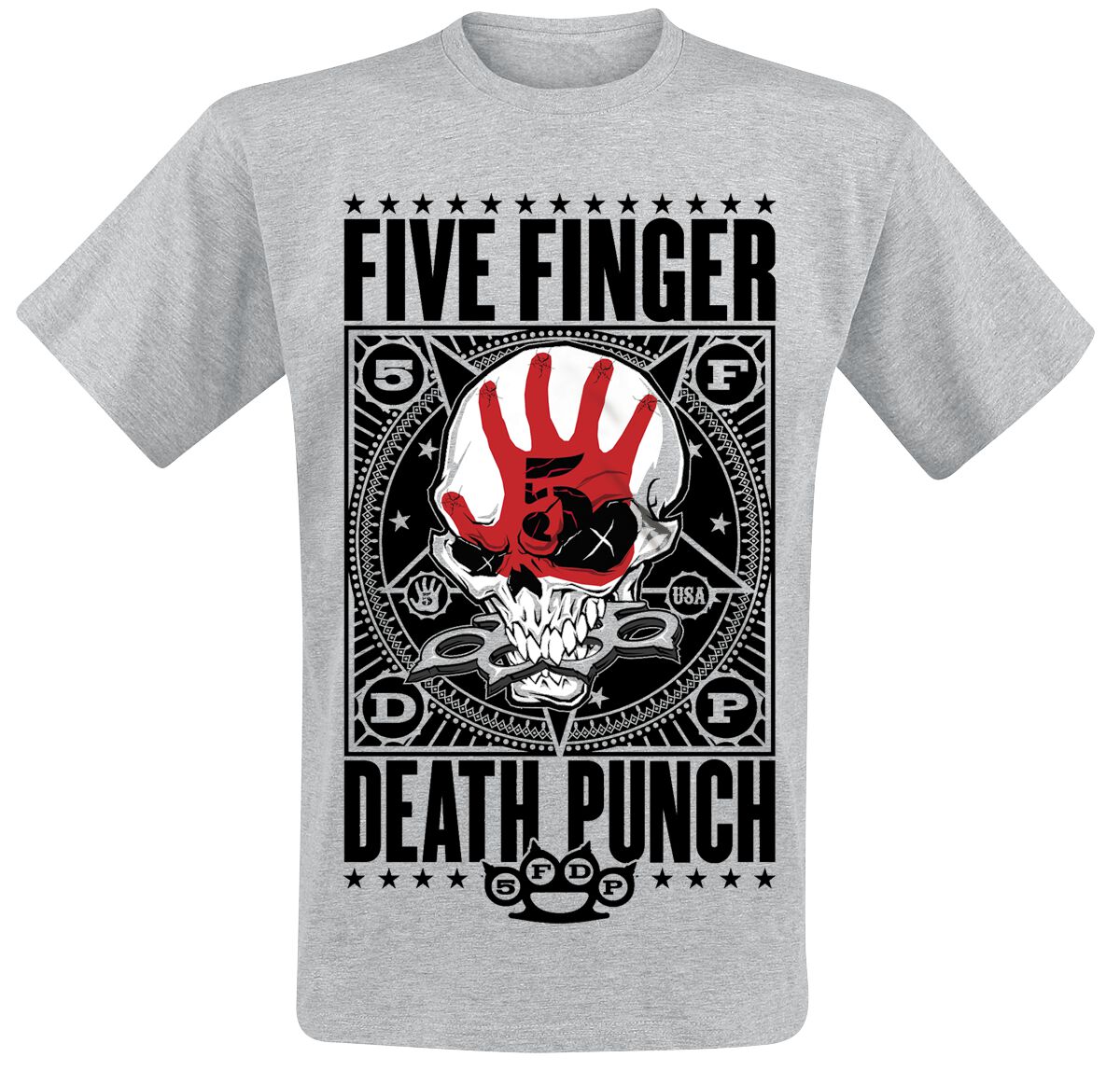 Image of Five Finger Death Punch Punchagram T-Shirt grau meliert