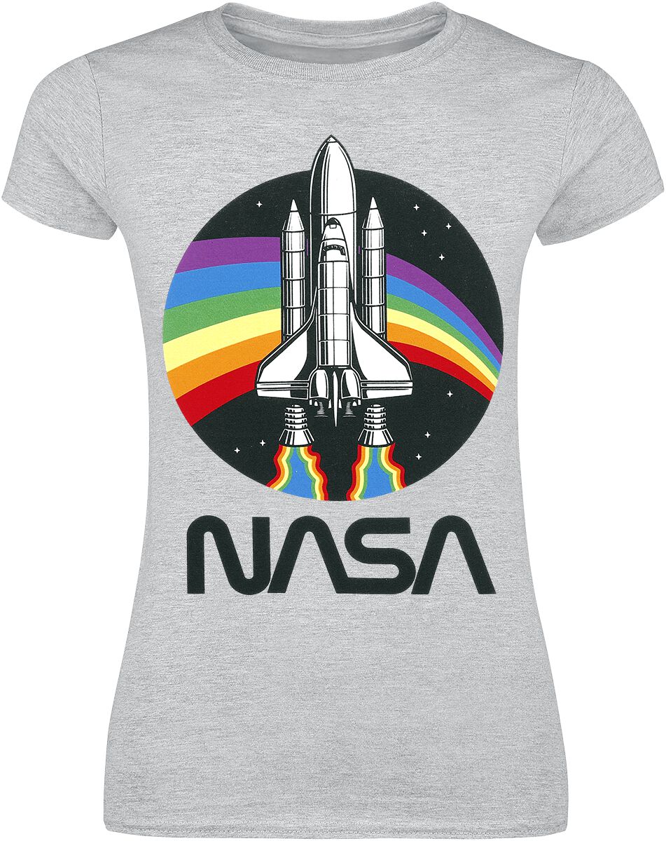 T-Shirt Manches courtes de NASA - Rainbow - S à XXL - pour Femme - gris