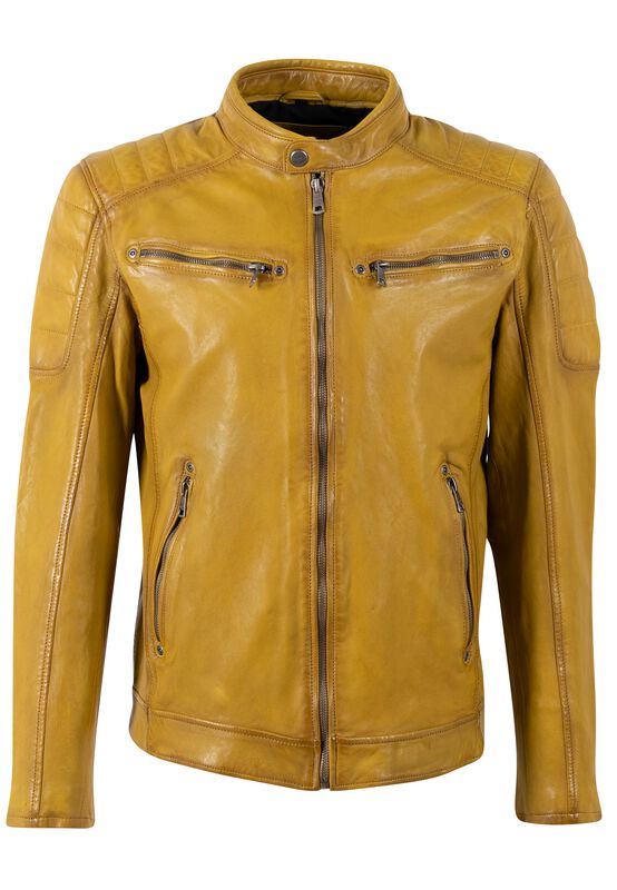 4063495434428 - MMDerry Lederjacke gelb in S