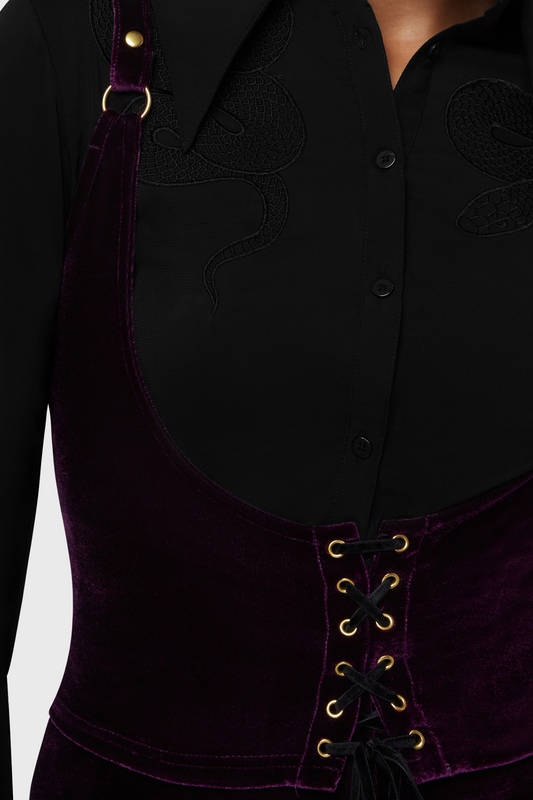 Thumbnail - Killstar Beneath The Eclipse - Night Petal Underbust Corset Korsett lila in 4XL