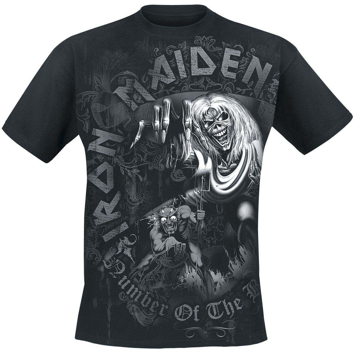 Iron Maiden Number Of The Beast Grey Tone T-Shirt schwarz in L