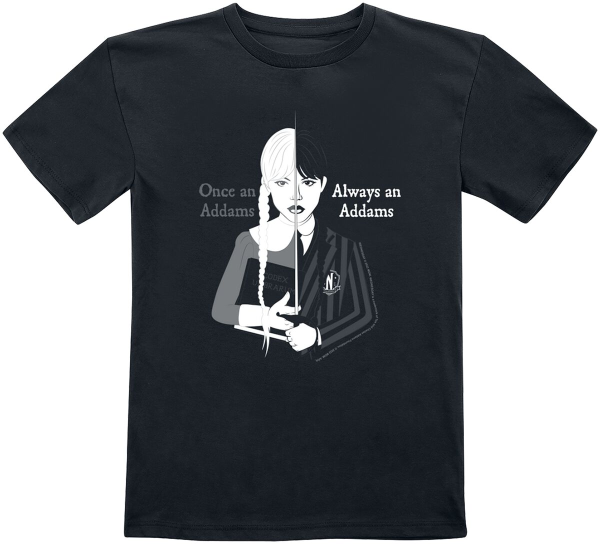 Wednesday T-Shirt für Kleinkinder - Kids - Always An Addams - für Mädchen & Jungen - schwarz  - Lizenzierter Fanartikel