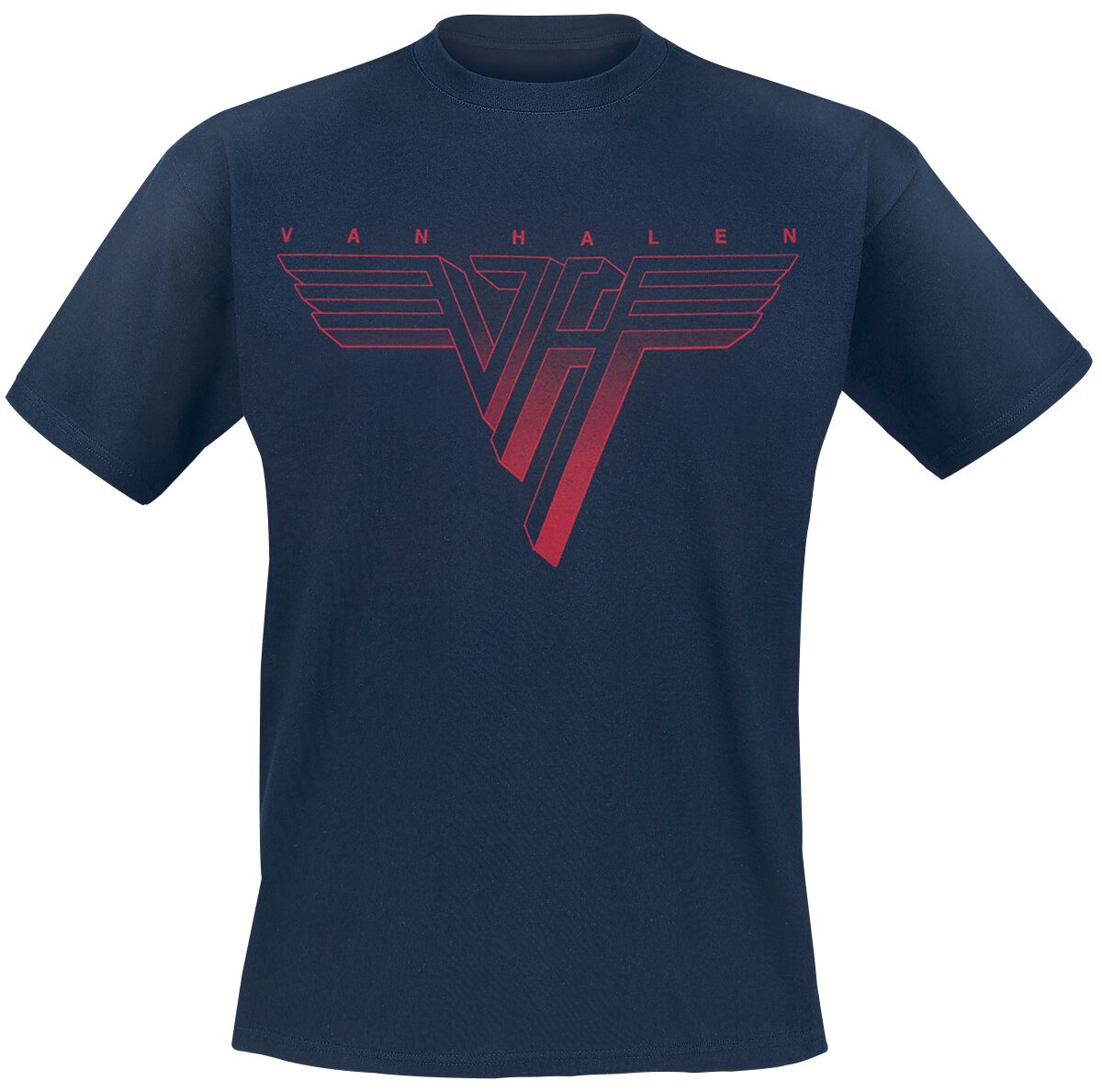 Levně Van Halen Classic Red Logo Tričko námořnická modrá