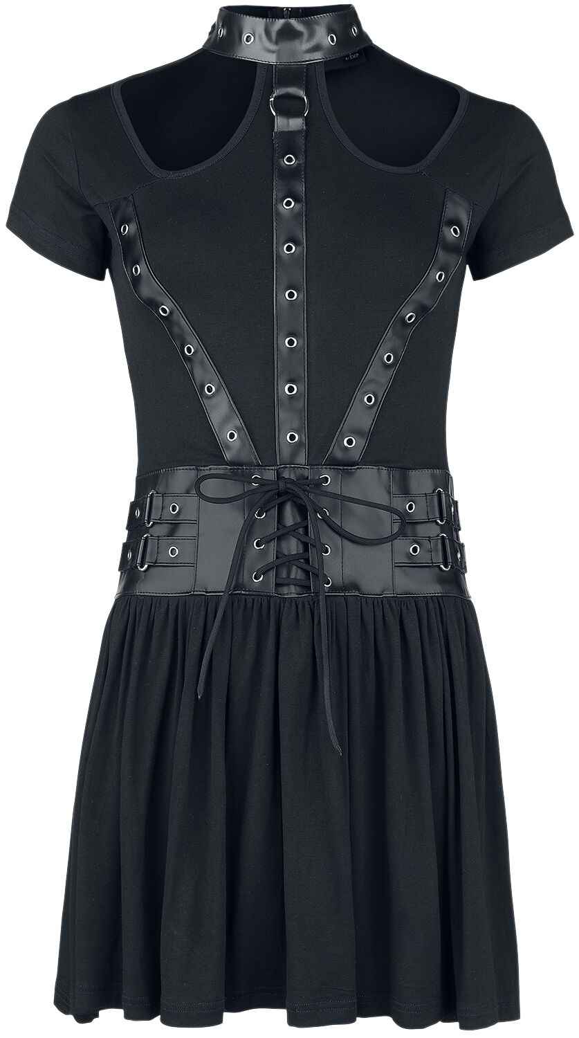 Gothicana by EMP Kleid mit Cut outs und Schnürung Medium-length dress black