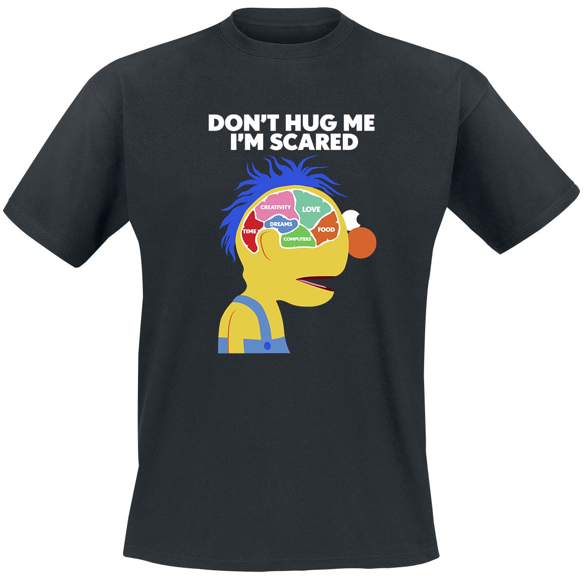 Don`t Hug Me I`m Scared T-Shirt - Brain - S bis XXL - für Männer - Größe XXL - schwarz  - Lizenzierter Fanartikel