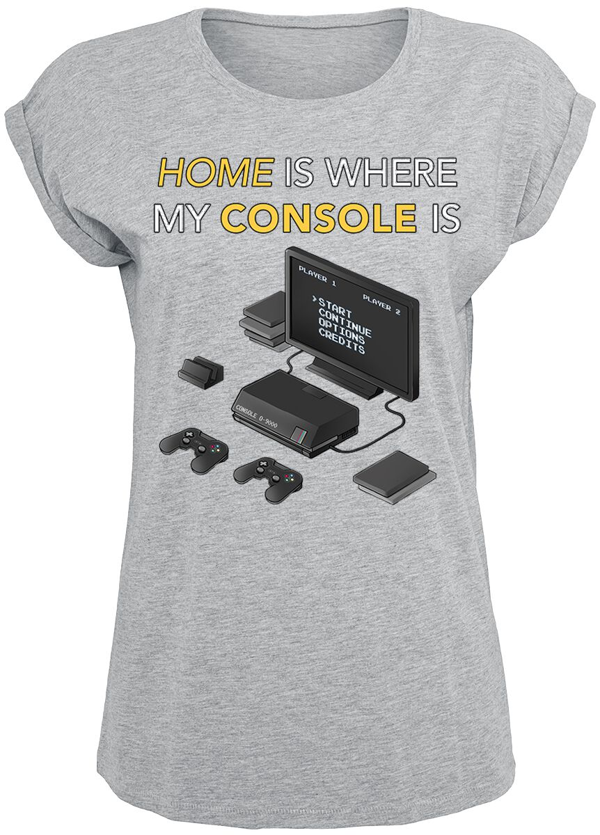 Slogans Home is Where My Console is T-Shirt grey
