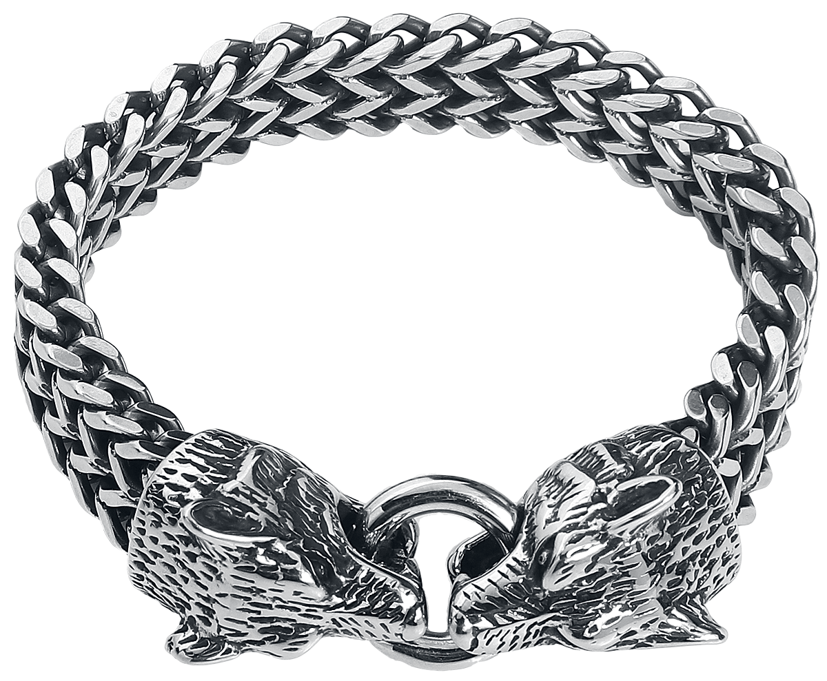 URBANTIMBER Wölfe Armkette silberfarben